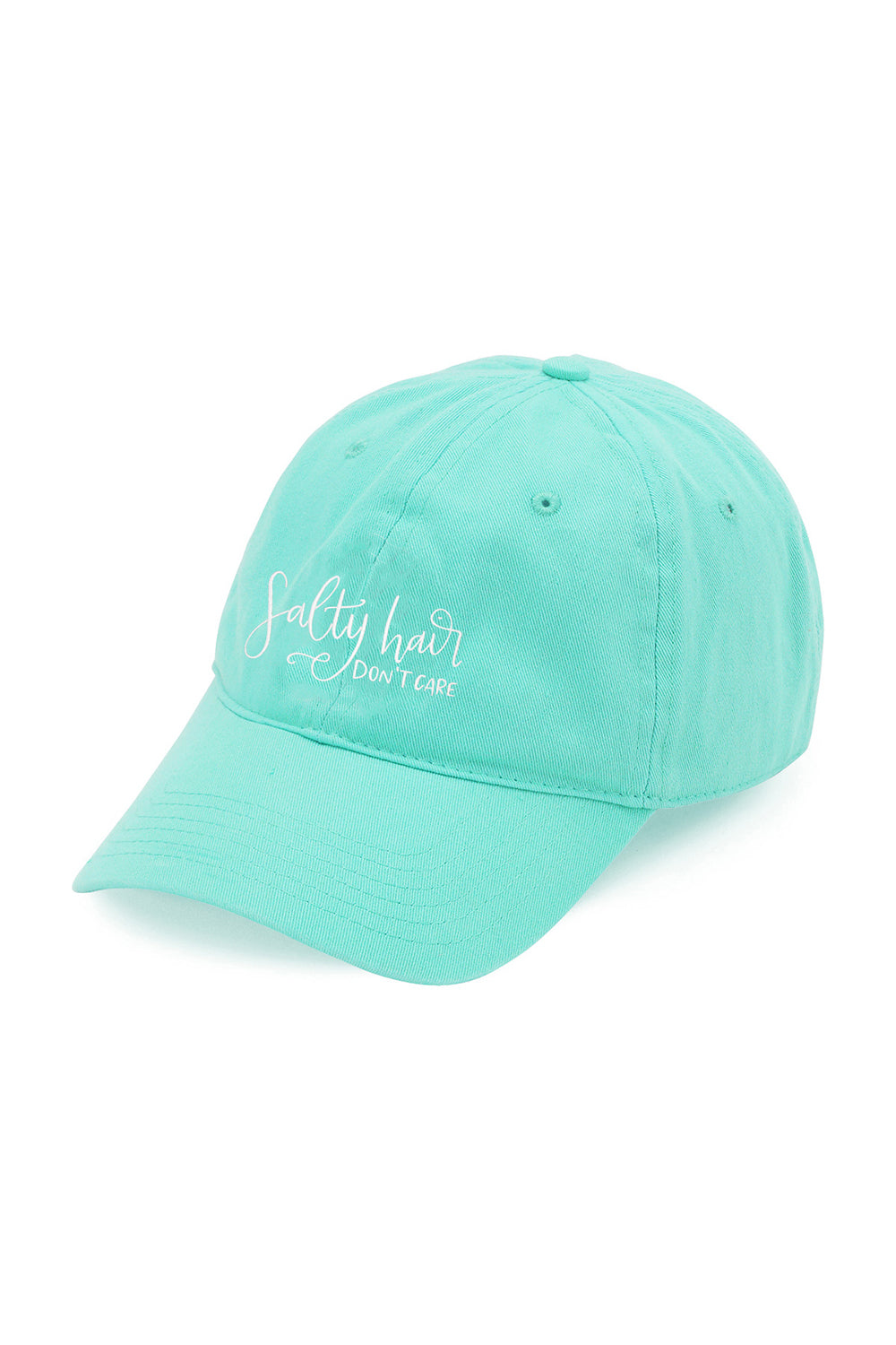 "Salty Hair Don't Care" Embroidered Cap - Mint | Makk Fashions