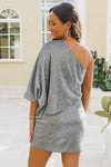 Shine With Me One-Shoulder Dress - Black | Makk Fashions