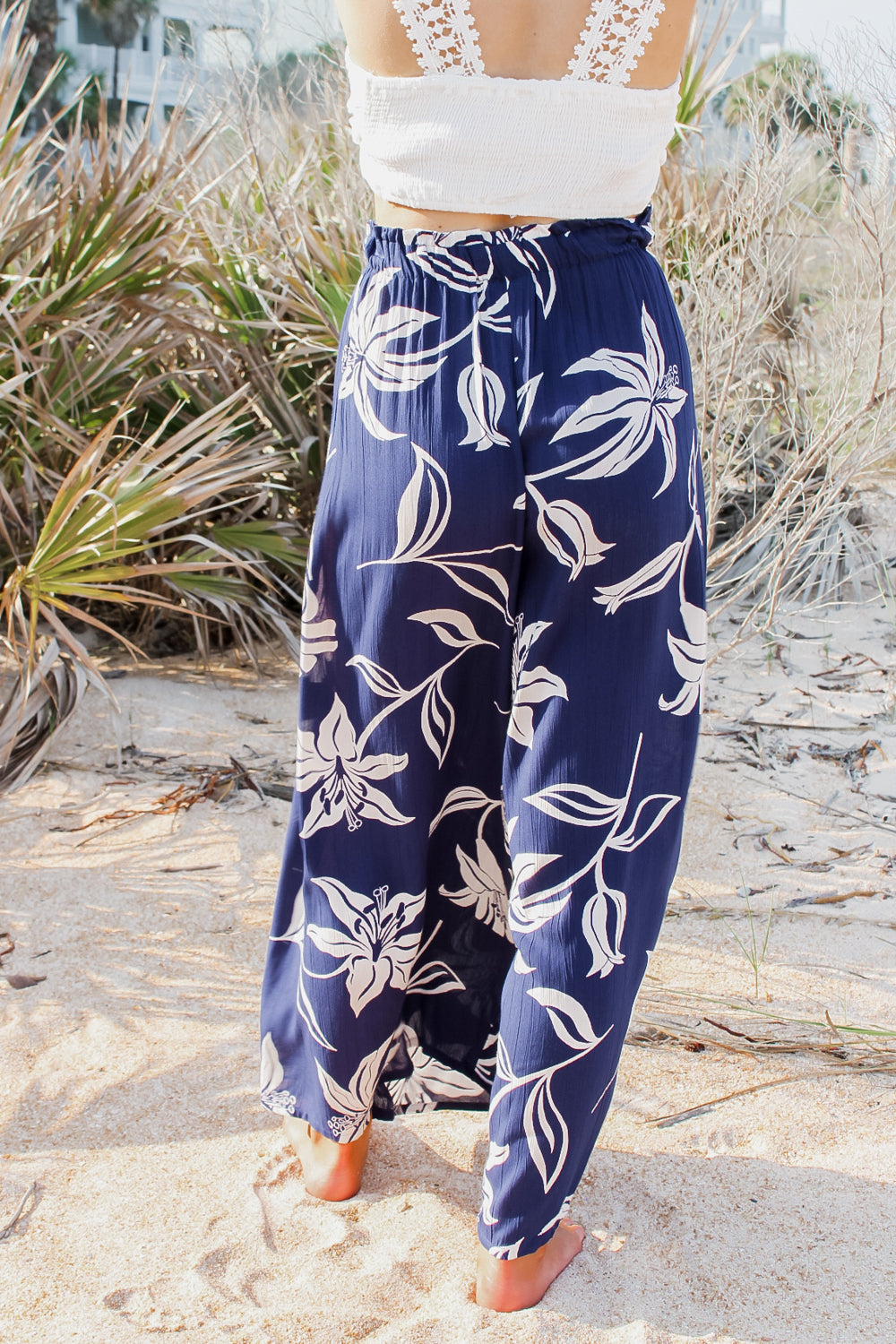 Simply Falling For You Split Leg Pants - Navy | Makk Fashions