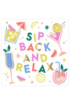 Sip Back And Relax Cocktail Napkins | Makk Fashions