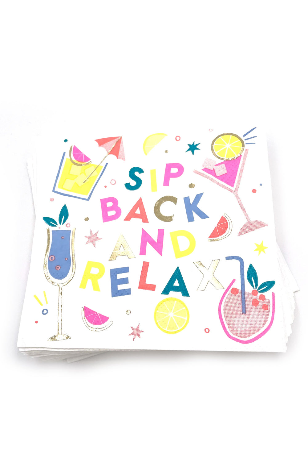 Sip Back And Relax Cocktail Napkins | Makk Fashions