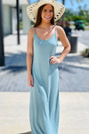 So Into You Modal Strappy Open Back Maxi Dress - Atlantic Blue | Makk Fashions