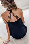 Soarin' Skies Surplice Tank Top - Black