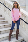 Soft & Cozy V-Neck Sweater - Heather Guava | Makk Fashions