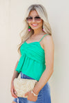Sunny Day Adventures Ruched Top - Green | Makk Fashions