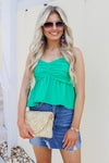 Sunny Day Adventures Ruched Top - Green | Makk Fashions