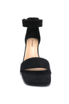 The Audrey Ankle Strap Suede Heel - Black | Makk Fashions