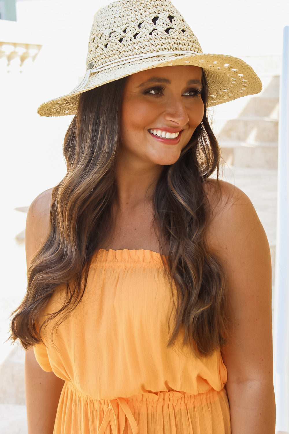 The Kristin Paper Straw Wide Brim Hat - Natural | Makk Fashions