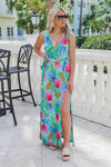 Time For Adventure Tropical Maxi Dress - Jade/Orange | Makk Fashions