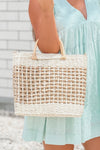 Travel With Me Basket Weave Bag - Cream | Makk Fashions