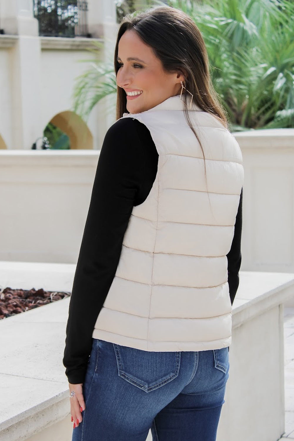 Winter Wonderland Padded Puffer Vest - Cream