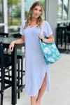 Z Supply: Leia Slub Midi Dress - White | Makk Fashions