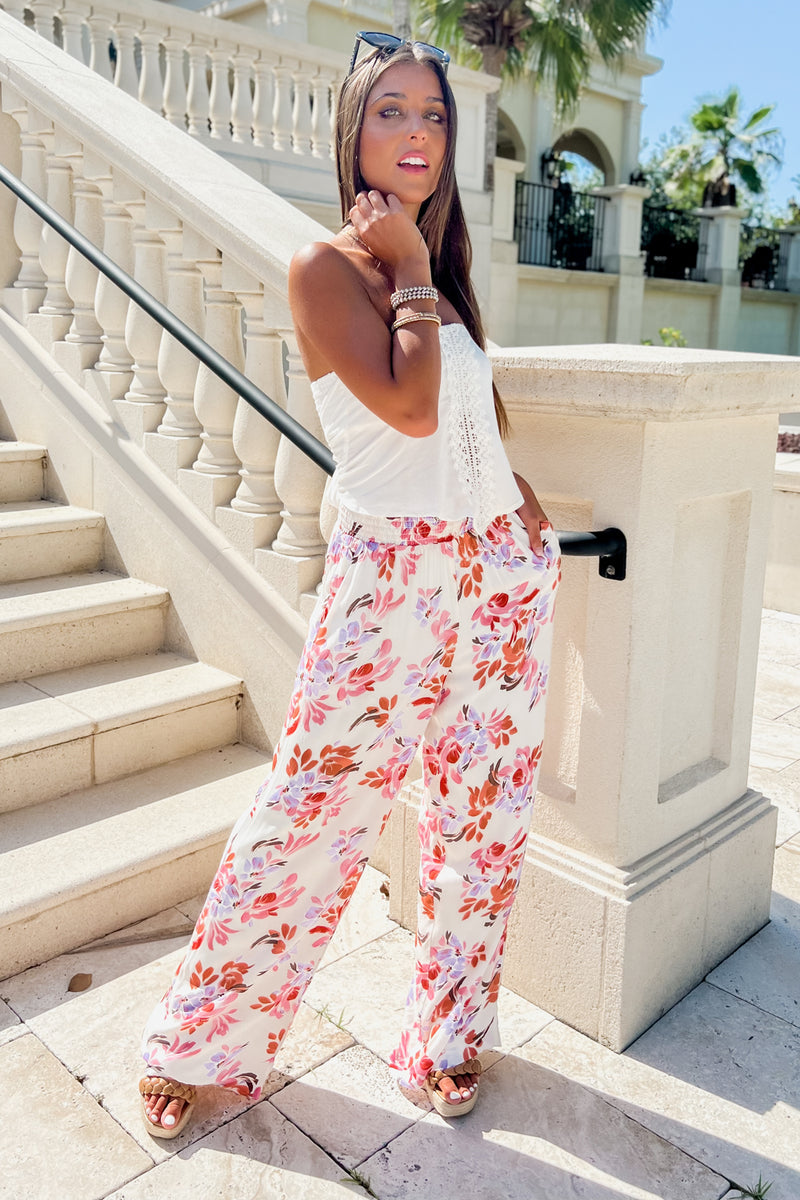 Z Supply: Boardwalk Floral Pant - White Sand | Makk Fashions