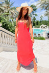 Z Supply: Jaslyn Rib Hacci Dress - Coral | Makk Fashions