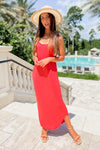 Z Supply: Jaslyn Rib Hacci Dress - Coral | Makk Fashions