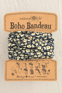 Black Cream Floral Print Boho Bandeau - Natural Life